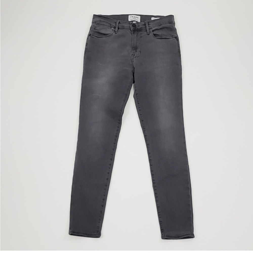 FRAME Le High Ankle Gray Skinny Jeans